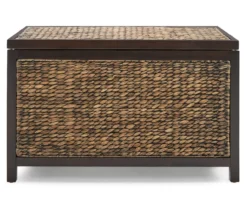 Rustic Black Wicker Storage Trunk