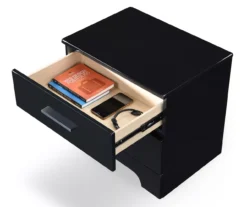 Black Hudson 2-Drawer Wood Nightstand -Furniture Specialty Shop 810513557 7