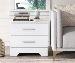 White Hudson 2-Drawer Wood Nightstand -Furniture Specialty Shop 810513558 3