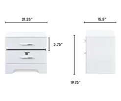 White Hudson 2-Drawer Wood Nightstand -Furniture Specialty Shop 810513558 4