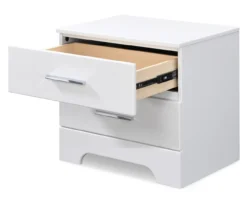 White Hudson 2-Drawer Wood Nightstand -Furniture Specialty Shop 810513558 5