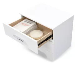 White Hudson 2-Drawer Wood Nightstand -Furniture Specialty Shop 810513558 7