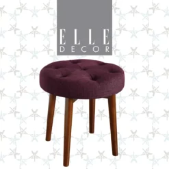 Penelope Eggplant Tufted Stool -Furniture Specialty Shop 810513574