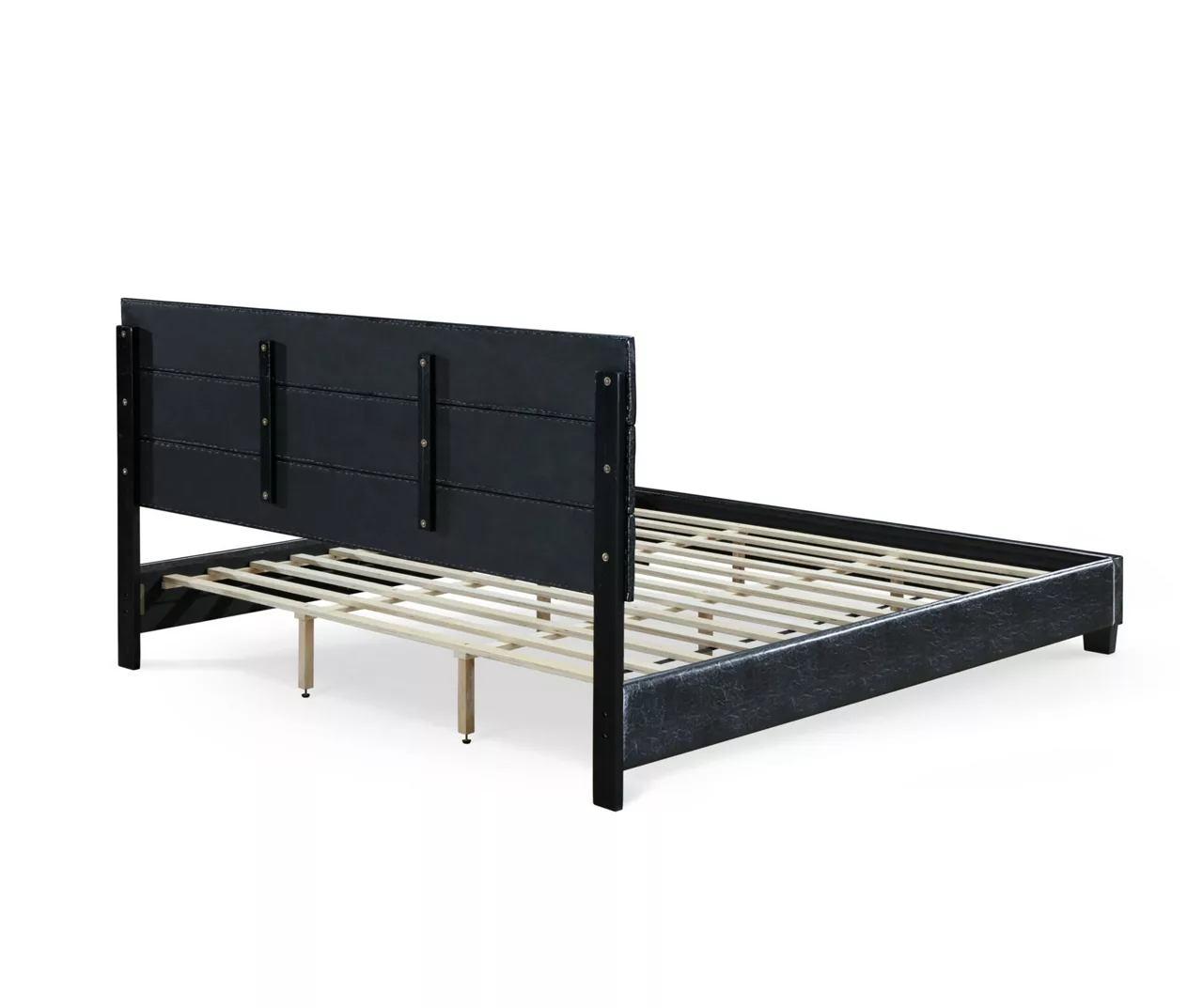 Black Channel Tufted King Upholstered Bed Frame 6 Black Channel Tufted King Upholstered Bed Frame - Image 4
