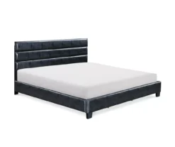 Black Channel Tufted King Upholstered Bed Frame 22 Black Channel Tufted King Upholstered Bed Frame -Furniture Specialty Shop 810513588 2