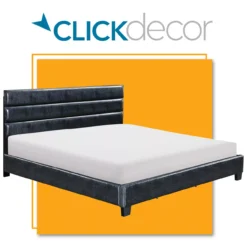 Black Channel Tufted King Upholstered Bed Frame 33 Black Channel Tufted King Upholstered Bed Frame -Furniture Specialty Shop 810513588