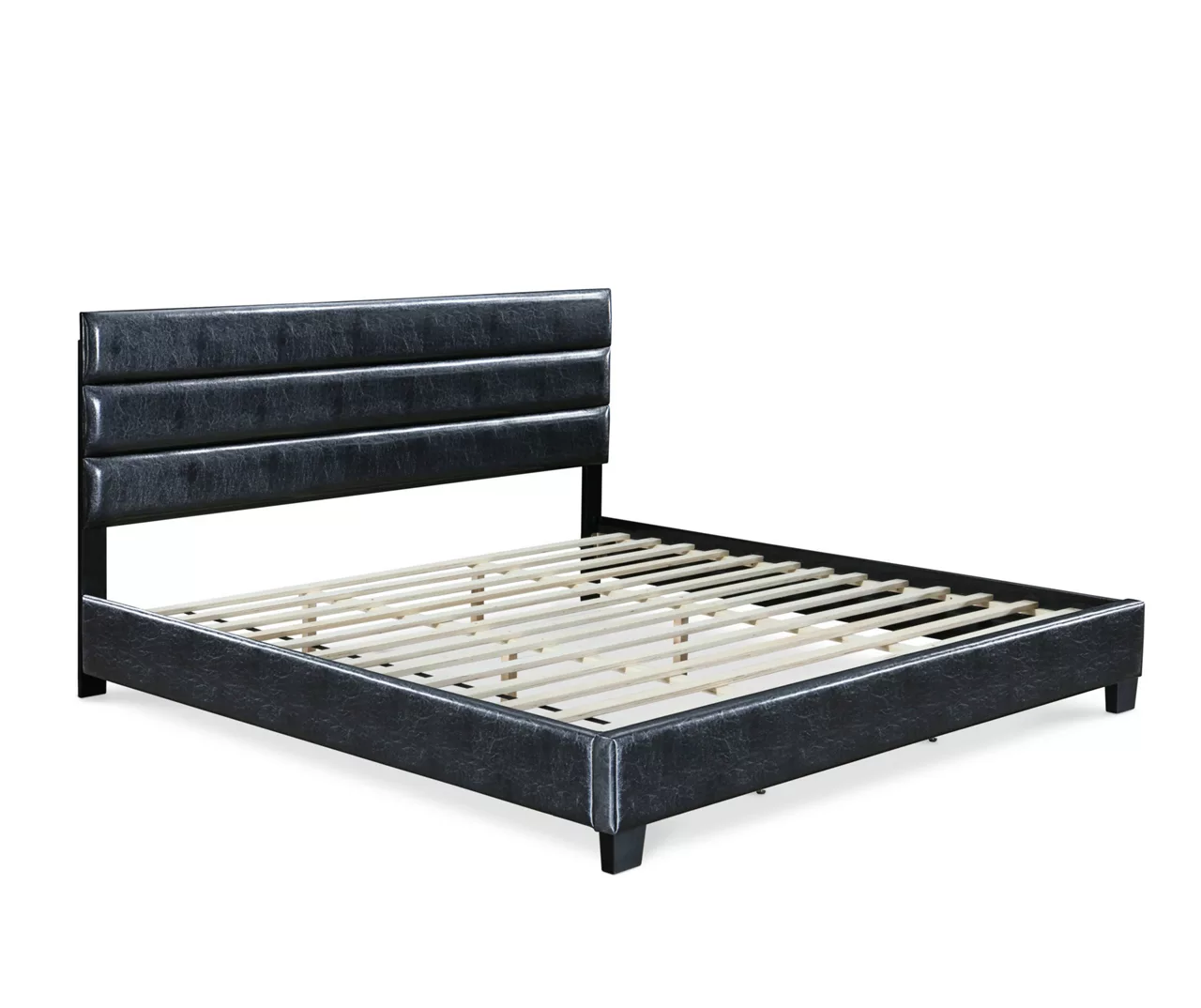 Black Channel Tufted King Upholstered Bed Frame 3 Black Channel Tufted King Upholstered Bed Frame