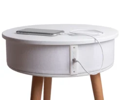White End Table With Bluetooth Speaker & USB Port -Furniture Specialty Shop 810513610 2