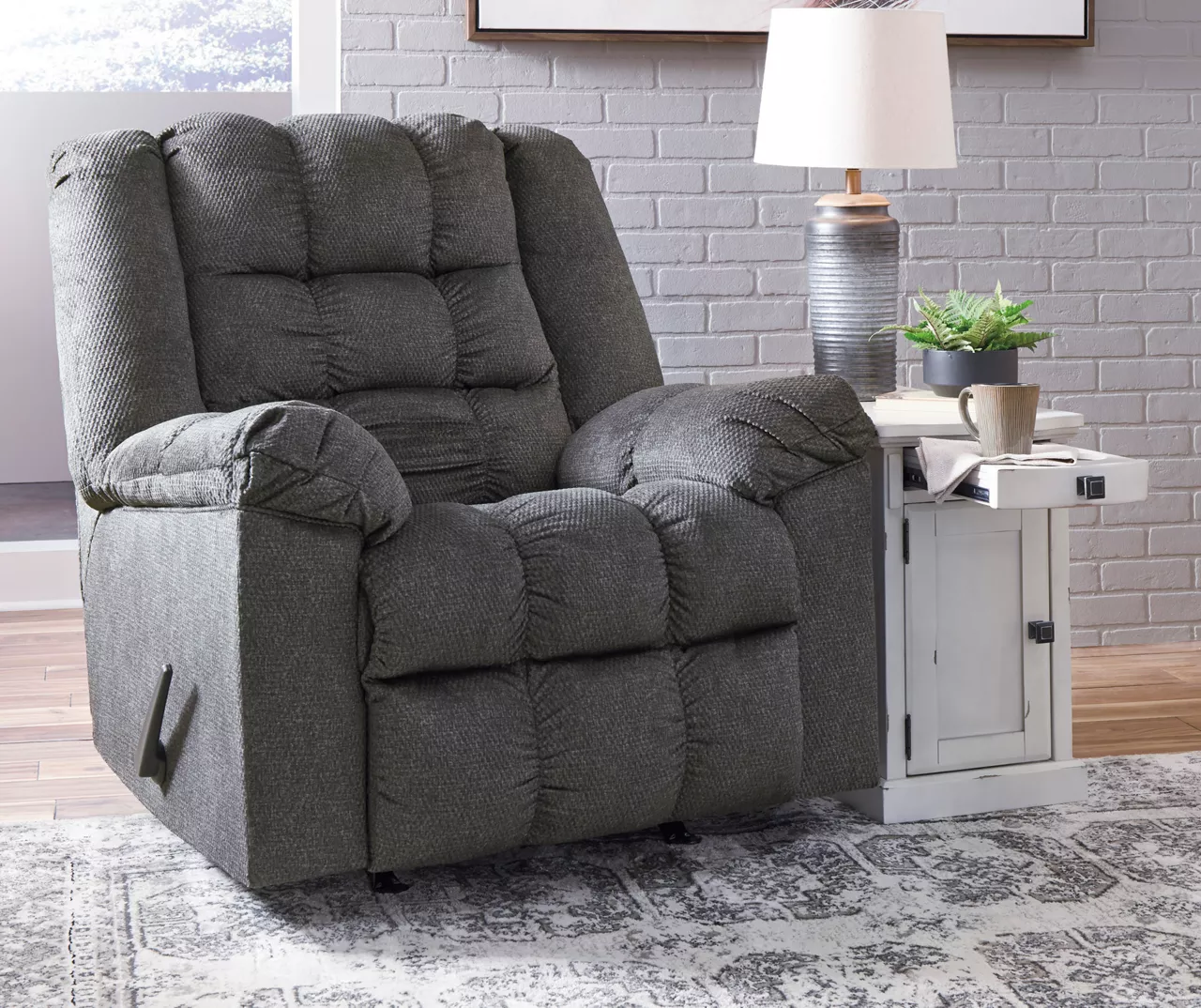 Drake Charcoal Rocker Recliner 4 Drake Charcoal Rocker Recliner - Image 2