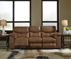 Boxberg Bark Faux Leather Reclining Sofa -Furniture Specialty Shop 810519664 2