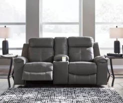 Jesolo Gray Reclining Console Loveseat -Furniture Specialty Shop 810519670 2