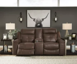 Jesolo Coffee Brown Reclining Console Loveseat -Furniture Specialty Shop 810519673 2