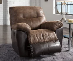 Follett Coffee Faux Leather Rocker Recliner -Furniture Specialty Shop 810519692 3