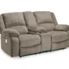 Draycoll Pewter Power Reclining Console Loveseat 2 Draycoll Pewter Power Reclining Console Loveseat -Furniture Specialty Shop 810519715