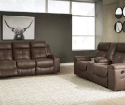 Jesolo Coffee Brown Reclining Console Loveseat -Furniture Specialty Shop 810519726 810519673 1 1