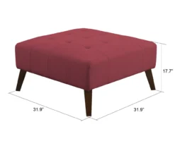 Jasper Brick Red Square Ottoman -Furniture Specialty Shop 810519915 2