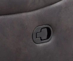 New Albany Dark Graphite Leather Look Micro Suede Swivel Reclining Glider -Furniture Specialty Shop 810519941 3