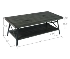 Pomona Antique Gray Coffee Table -Furniture Specialty Shop 810520047 3