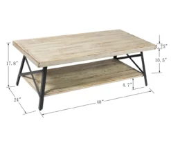 Pomona Whitewash Coffee Table 15 Pomona Whitewash Coffee Table -Furniture Specialty Shop 810520051 3