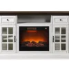 60" Brown & White Glass Door Fireplace Console -Furniture Specialty Shop 810521149 1
