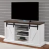 60" Dark Brown & White Barn Door TV Stand 1 60" Dark Brown & White Barn Door TV Stand -Furniture Specialty Shop 810523487 1