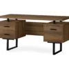60" Walnut Woodgrain & Black Floating Desk 1 60" Walnut Woodgrain & Black Floating Desk -Furniture Specialty Shop 810527324 2