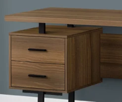 60" Walnut Woodgrain & Black Floating Desk 9 60" Walnut Woodgrain & Black Floating Desk -Furniture Specialty Shop 810527324 3