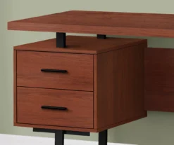 60" Cherry Woodgrain & Black Floating Desk -Furniture Specialty Shop 810527325 3