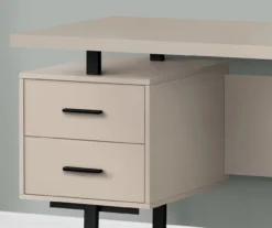 60" Taupe & Black Floating Desk 9 60" Taupe & Black Floating Desk -Furniture Specialty Shop 810527326 3