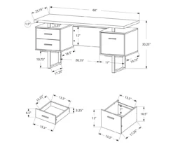 60" Concrete Gray & Black Floating Desk 11 60" Concrete Gray & Black Floating Desk -Furniture Specialty Shop 810527329 5