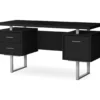 60" Black & Silver Floating Desk 2 60" Black & Silver Floating Desk -Furniture Specialty Shop 810527331 2