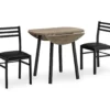 Dark Taupe & Black Metal 3-Piece Dining Set -Furniture Specialty Shop 810527363 2