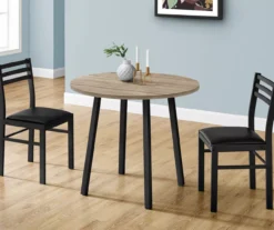 Dark Taupe & Black Metal 3-Piece Dining Set 9 Dark Taupe & Black Metal 3-Piece Dining Set -Furniture Specialty Shop 810527363 3