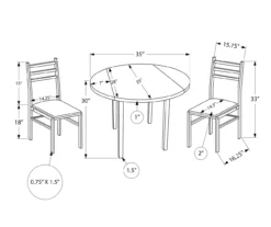 Dark Taupe & Black Metal 3-Piece Dining Set 11 Dark Taupe & Black Metal 3-Piece Dining Set -Furniture Specialty Shop 810527363 5