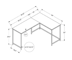 White Metal L-Shaped Corner Desk -Furniture Specialty Shop 810527370 10