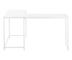 White Metal L-Shaped Corner Desk -Furniture Specialty Shop 810527370 3