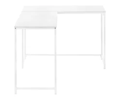 White Metal L-Shaped Corner Desk -Furniture Specialty Shop 810527370 5