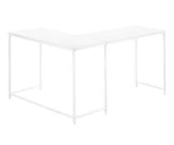 White Metal L-Shaped Corner Desk -Furniture Specialty Shop 810527370 6