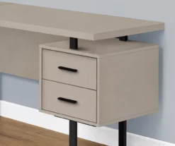 Taupe & Black 3-Drawer L-Shaped Corner Desk -Furniture Specialty Shop 810527372 3