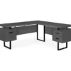 Black & Gray 3-Drawer L-Shaped Corner Desk -Furniture Specialty Shop 810527373 2