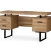 Light Brown Reclaimed Wood Look Reversible Computer Desk -Furniture Specialty Shop 810533366 2