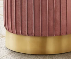 Pleated Velvet Upholstered Ottoman 31 Pleated Velvet Upholstered Ottoman -Furniture Specialty Shop 810533424 4