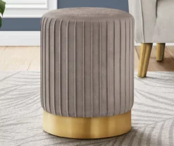 Pleated Velvet Upholstered Ottoman 36 Pleated Velvet Upholstered Ottoman -Furniture Specialty Shop 810533425 1