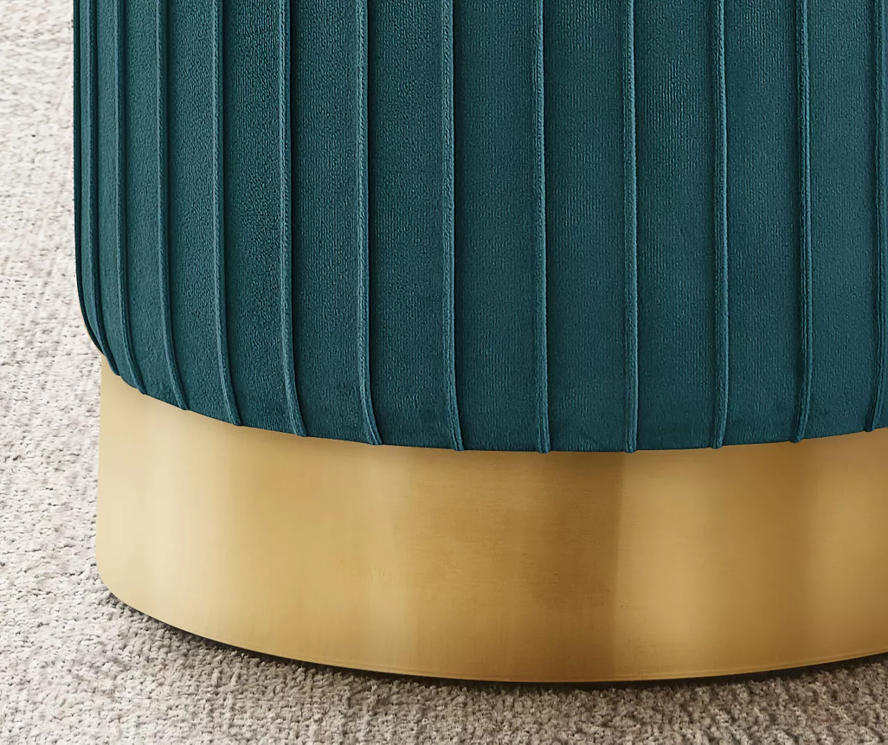 Pleated Velvet Upholstered Ottoman 21 Pleated Velvet Upholstered Ottoman - Image 19
