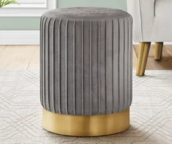 Pleated Velvet Upholstered Ottoman 33 Pleated Velvet Upholstered Ottoman -Furniture Specialty Shop 810533427 1