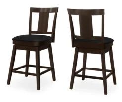 Faux Leather Swivel Bar Stools, 2-Pack 22 Faux Leather Swivel Bar Stools, 2-Pack -Furniture Specialty Shop 810533431 2