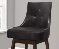 Button Tufted Faux Leather Swivel Bar Stools, 2-Pack -Furniture Specialty Shop 810533438 4