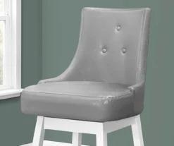 Button Tufted Faux Leather Swivel Bar Stools, 2-Pack -Furniture Specialty Shop 810533439 4