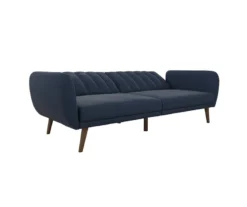 Brittany Navy Blue Linen Convertible Sleeper Futon 12 Brittany Navy Blue Linen Convertible Sleeper Futon -Furniture Specialty Shop 810535269 5