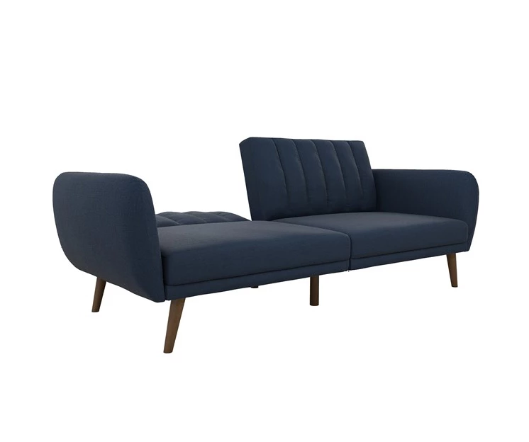 Brittany Navy Blue Linen Convertible Sleeper Futon 8 Brittany Navy Blue Linen Convertible Sleeper Futon - Image 6
